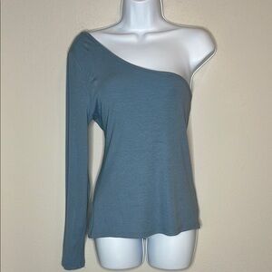 SHEIN One-Shoulder Blue Blouse